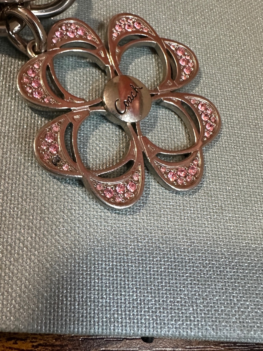 Coach Bag Cluster Charm Key Chain (Missing one charm) pink silver tone - Picture 9 of 9